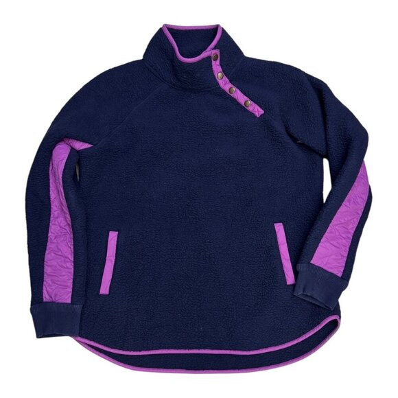 SOUTHERN TIDE Sherpa Fleece Navy Blue Winter Casual Jacket Womens Large - Picture 1 of 6